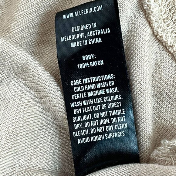 Anthropologie All Fenix S French Terry Sweatshirt Tan Long Sleeve Crew Neck - Picture 9 of 9